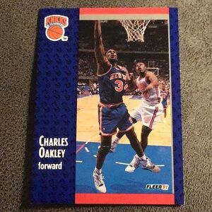 NY KNICKS Basketball Card, CHARLES OAKLEY, FLEER 91